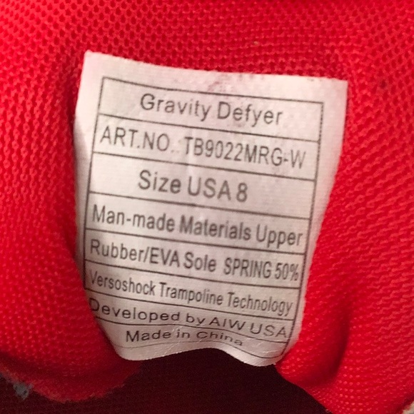 Gravity Defyer Ion Gdefy Verso Shock gray black red sneakers men size 8 EUC - Picture 9 of 16